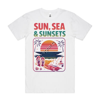 Sun, Sea & Sunsets - Men's Block Tee Thumbnail