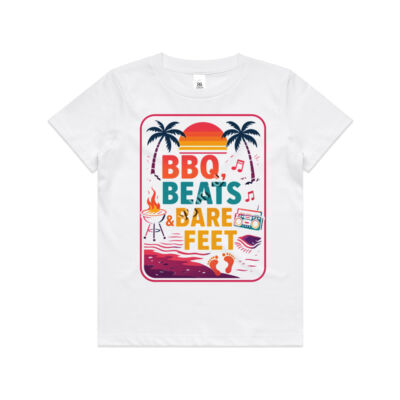 BBQ, Beats & Bare Feet - Kid's Tee Thumbnail