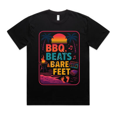 BBQ, Beats & Bare Feet - Men's Oversized Tee Thumbnail