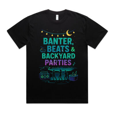 Banter, Beats & Backyard Parties - Men's Oversized Tee Thumbnail